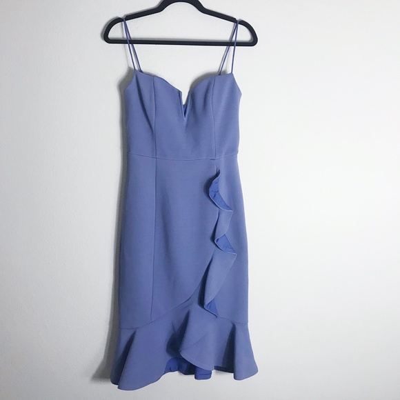 Nicholas Blue Bandage Frill Wrap Dress - size 6 - Picture 5 of 8